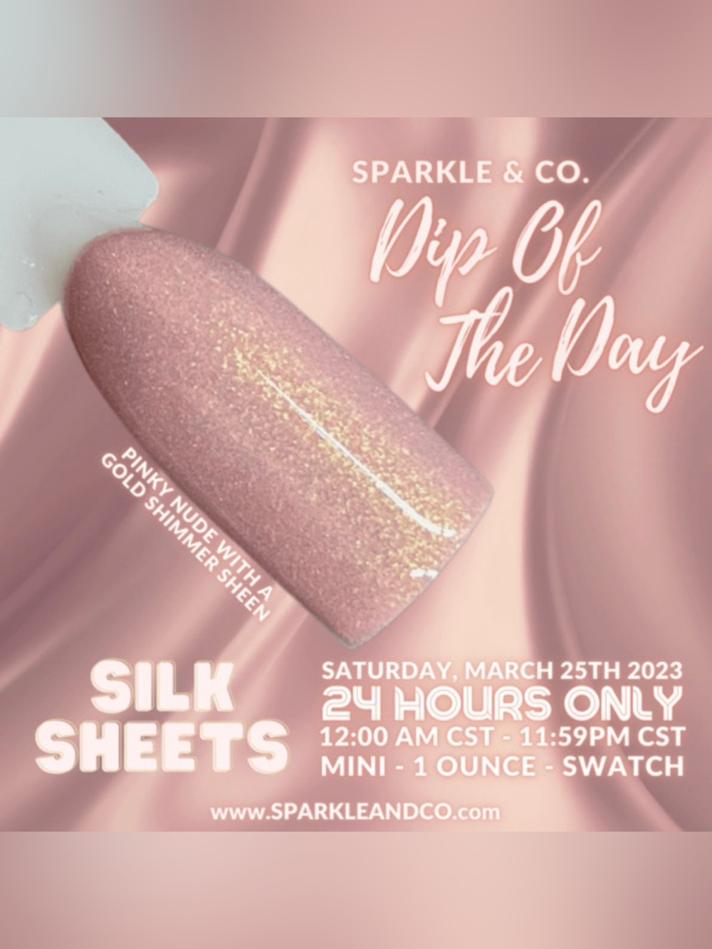 Sparkle & Co. Silk Sheets Nude Pink Dip Powder
